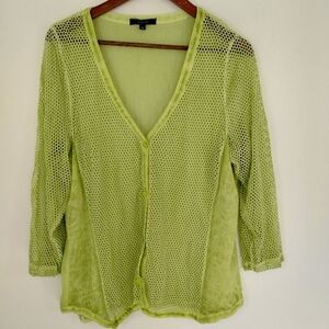 CATIVA CARDIGAN Cover-Up Topper GREEN Sz XL